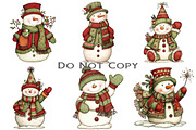 New Year Snowman Clipart Bundle, an Illustration by Craft Nest (Thumbnail 5 of 8)