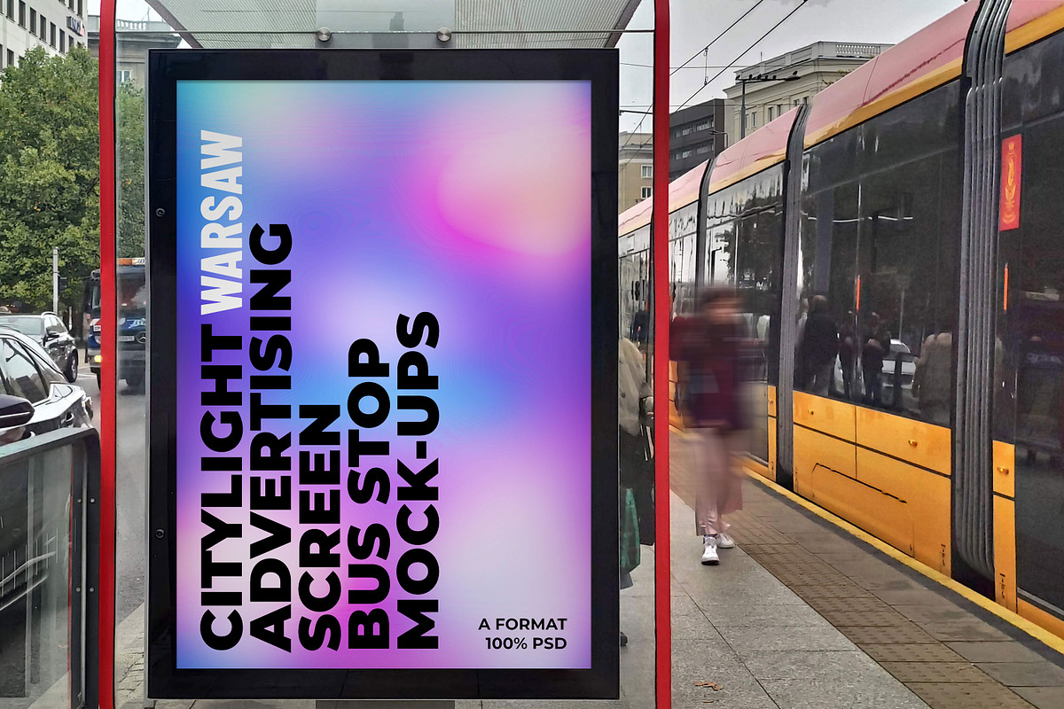 Warsaw Citylight Ad Bus Stop 12 v1, an Advertising Mockup by Graphic Shelter (Photo 8 of 8)