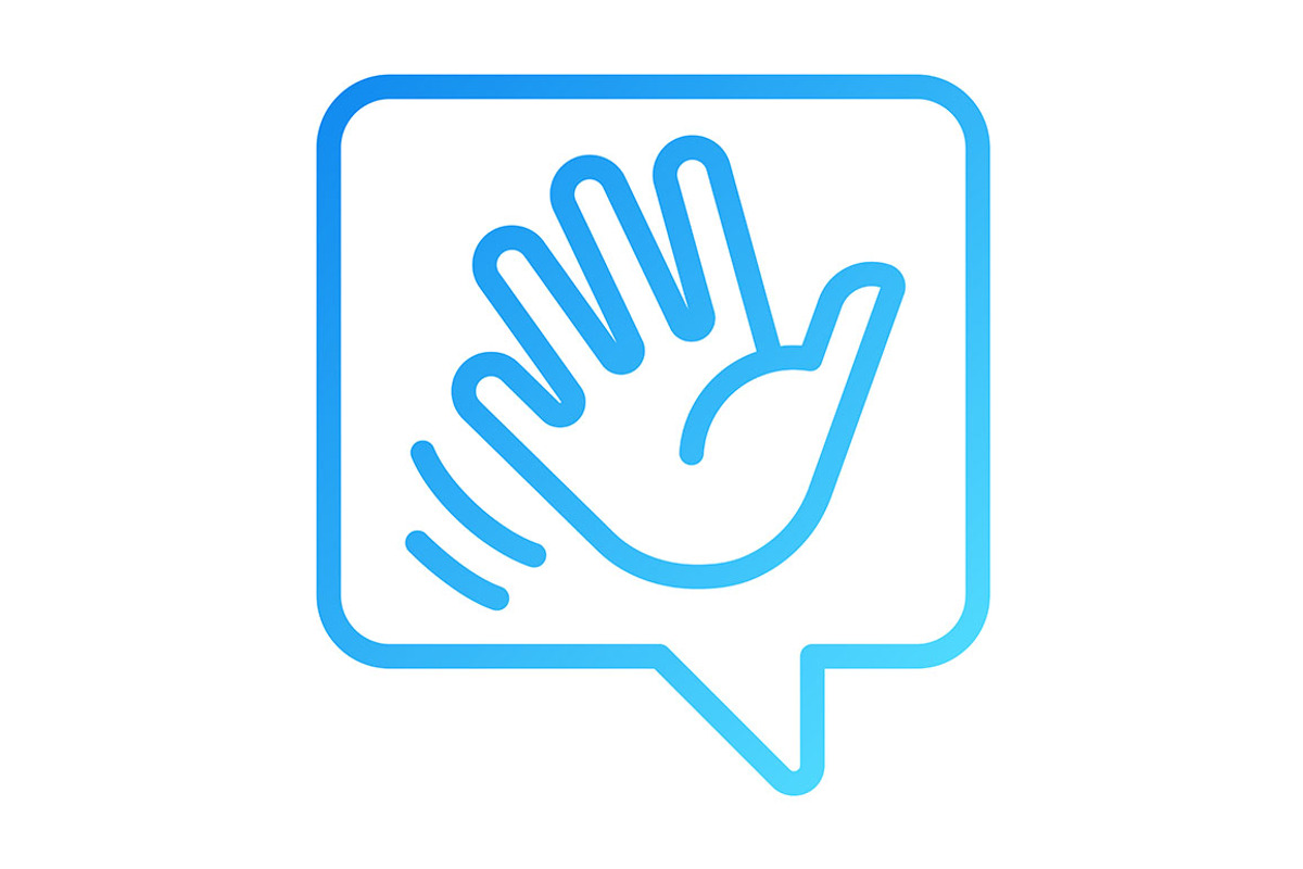 Saying hello pixel perfect gradient, an Outline Icon by IMG Visuals