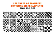 Checkered Clipart Black & White, a Pattern Graphic by Brush Lab (Thumbnail 3 of 4)