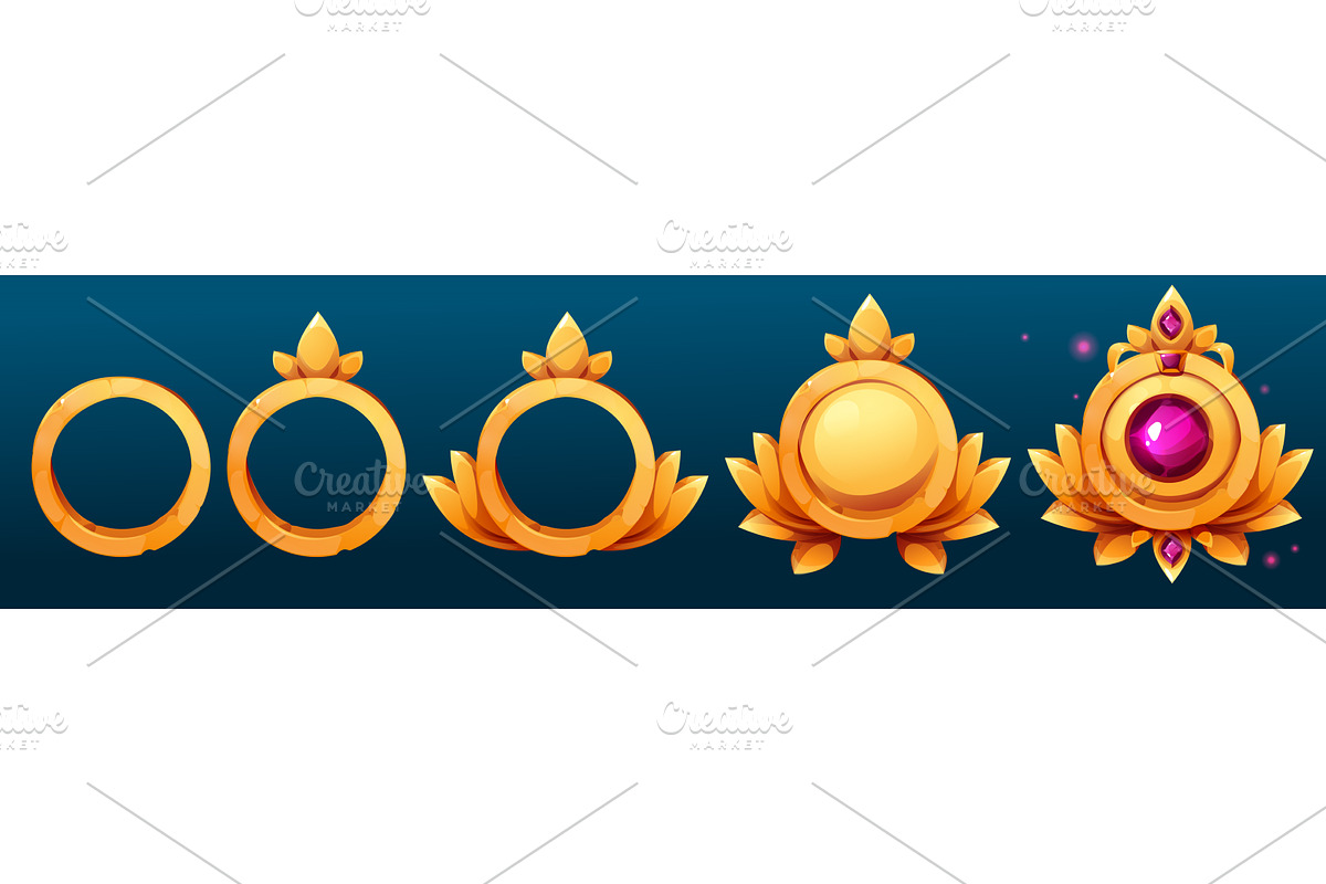 Golden badge frames for game avatar, an Object Illustration by art PVP - market