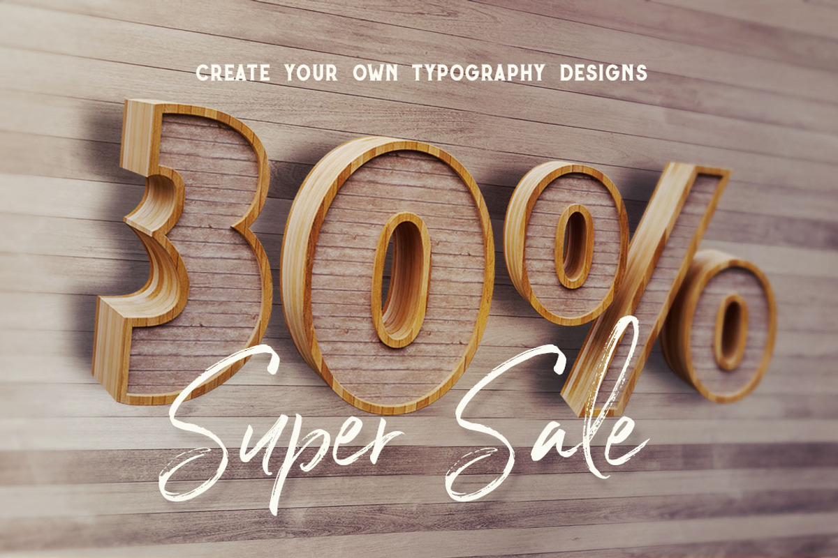 Wooden – 3D Lettering, a Graphic by Deeezy (Photo 4 of 5)