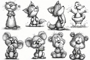 Whimsical summer Animals clipart, an Illustration by Designworld (Thumbnail 2 of 8)