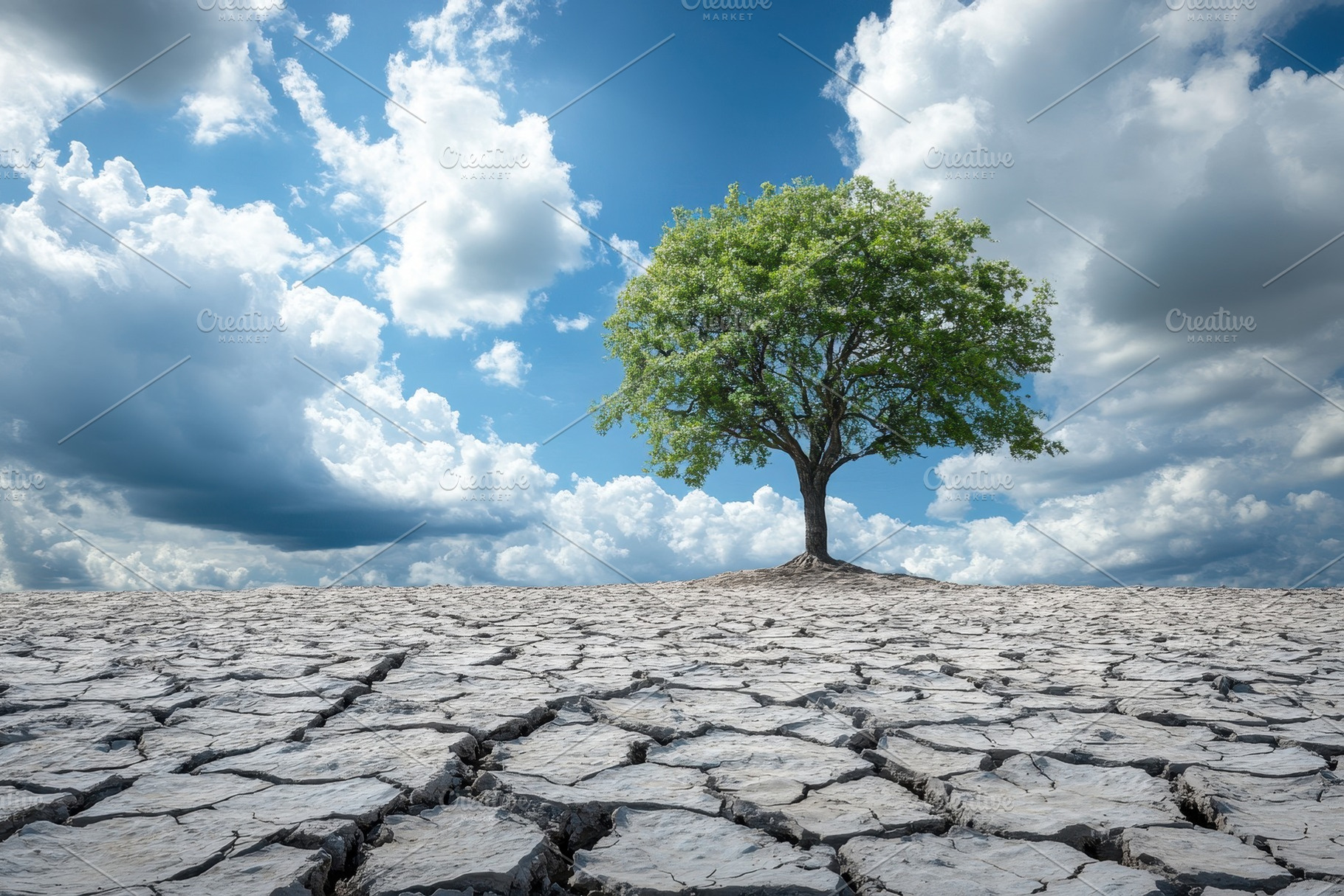 Lone tree stands resilient in dry cr, a Photo by Iftikhar Alam