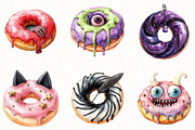 Spooky Halloween Donut Clipart, an Illustration by OK Design (Thumbnail 2 of 5)