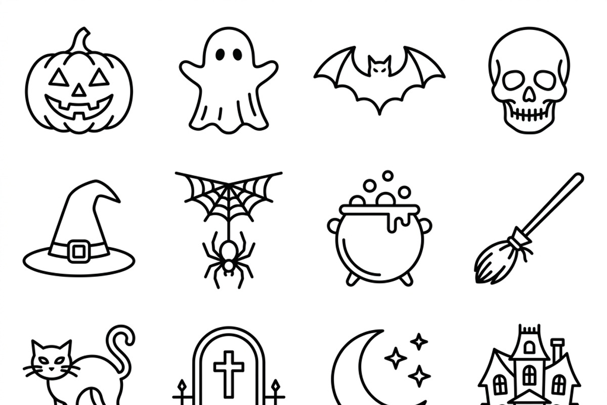 43 Halloween Line Vector Icons, an Outline Icon by adenpinkstore (Photo 1 of 19)