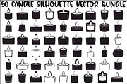 Candle Silhouette Vector Bundle, an Illustration by jahid234 (Thumbnail 1 of 51)