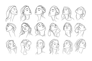 Woman outline portraits. Female, an Object Illustration by Stock-Smart-Start