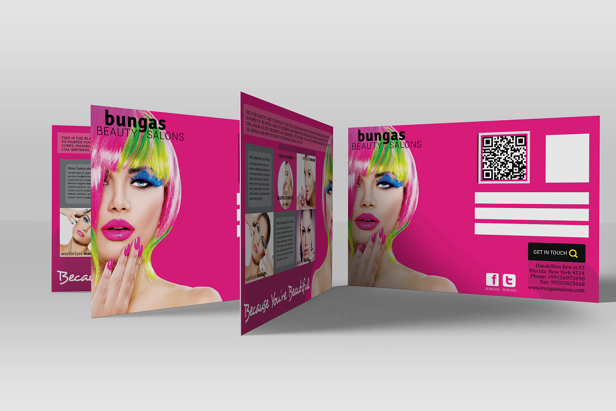 Flat Style Beauty Salons PostCard, a Card Template by Design Addict (Photo 1 of 4)