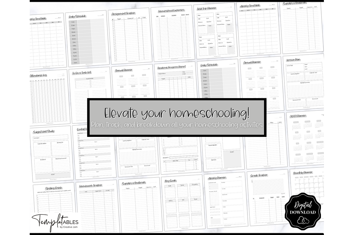 Homeschool Planner Printable - 50 pg, a Templates & Theme by Templatables (Photo 9 of 11)