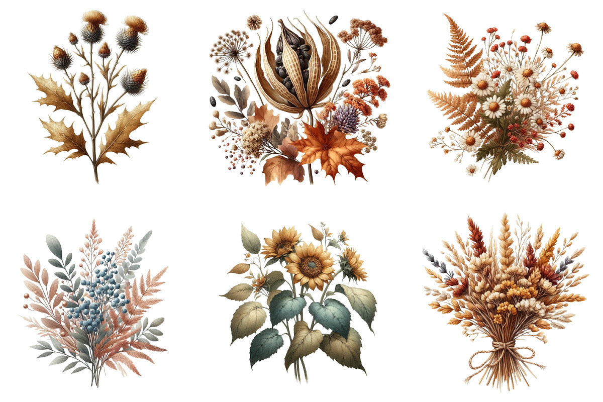 Autumn Wildflowers Clipart, an Illustration by DreamArtGraphic (Photo 4 of 5)
