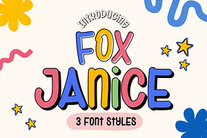 Fox Janice: 3 Font Styles, a Handwritten Font by Fox7 By Rattana