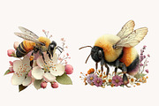 Whimsical GardenBee Clipart, a Seasonal Illustration by Designworld (Thumbnail 6 of 10)