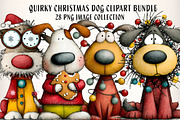 Quirky Christmas Dog Clipart Bundle, an Illustration by Dream Creation (Thumbnail 1 of 7)