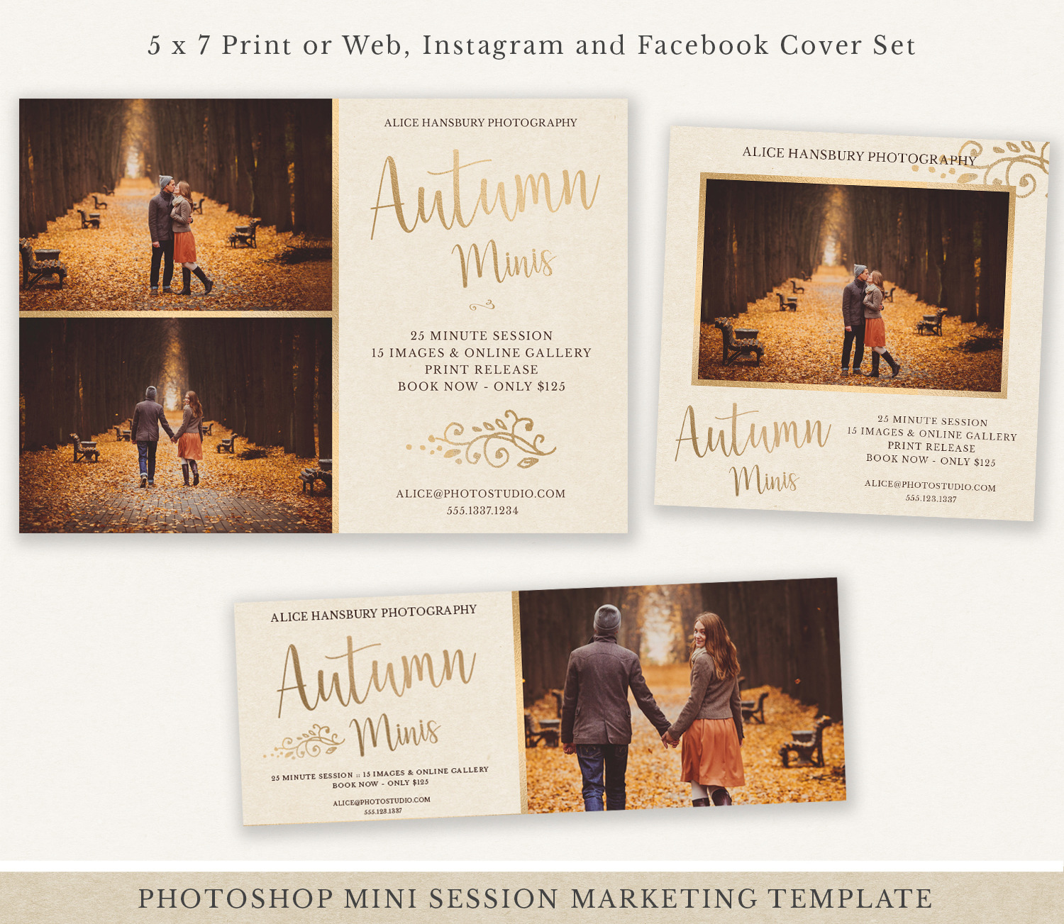 Fall Mini Session Marketing Board, a Flyer Template by MockTurtleStudio