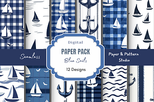 Blue Sailboat Fisherman Pattern