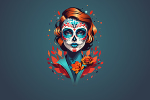 girl's face for the day of the dead
