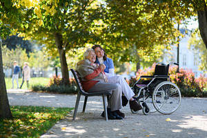 Portrait of nurse and elderly woman