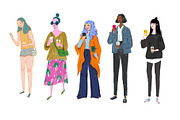 15 hand drawn girls illustration set, an Illustration by Plainly Simple Store (Thumbnail 3 of 13)