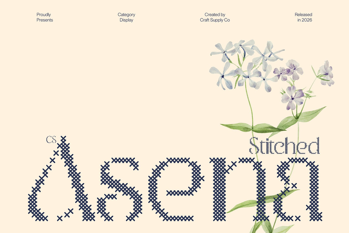 CS Asena Stitched, a Serif Font by Craft Supply Co. (Photo 1 of 8)