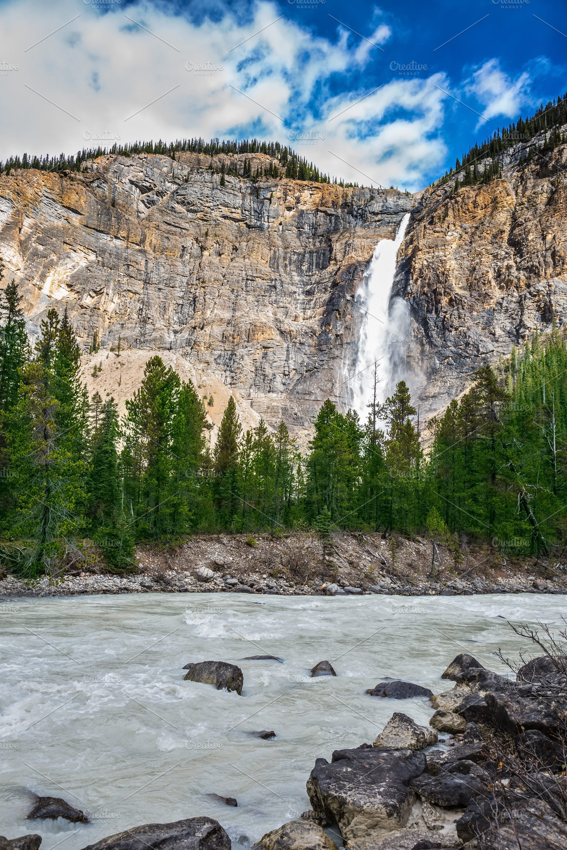 Takakkaw falls formed by melting glacier Daly, a Nature Photo by kavram