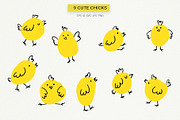 Cute Chicks – Clipart & Pattern, an Animal Illustration by Irina Ostapenko (Thumbnail 2 of 4)