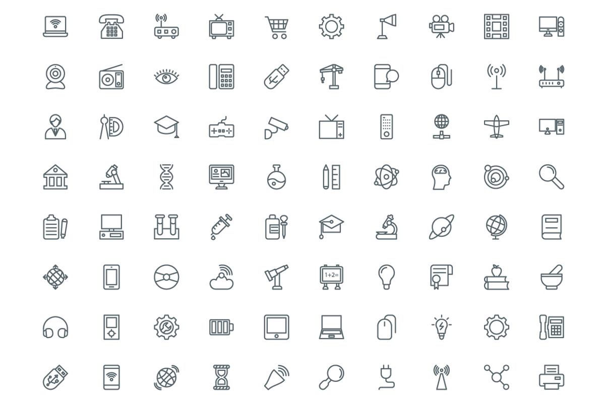 290 Science Line Icons, an Outline Icon by Vectors Market (Photo 2 of 4)