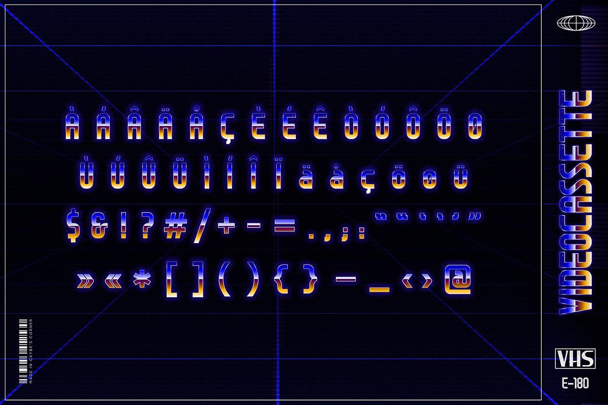 Videocassette - Retro Wave Font, a Symbol Font by Ckybe's Corner (Photo 3 of 5)