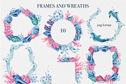 Watercolor Underwater Life Clipart, an Object Illustration by DiashaArt (Thumbnail 5 of 9)