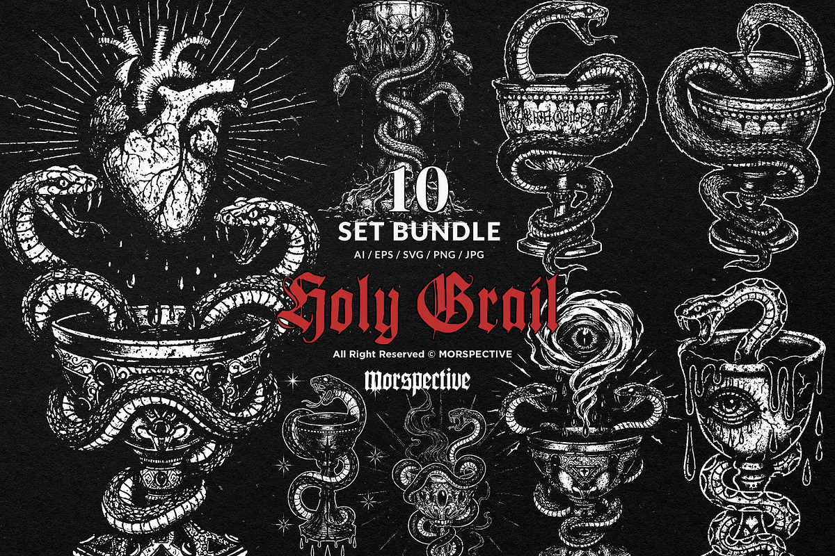 10 Bundle Dark Art Holy Grail Magic, an Illustration by Morspective (Photo 1 of 7)