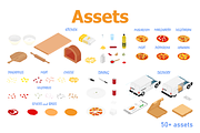 Isometric Pizza Scene Creator, a Food Illustration by Viktorijareut (Thumbnail 7 of 7)