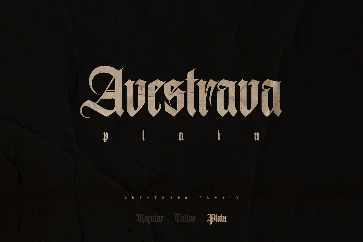 Avestrava Plain, a Blackletter Font by ilhamtaro (Photo 1 of 11)