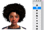 Curly Hair Stamps Brushes Procreate, a Brush Add-On by Lucrumplus (Thumbnail 2 of 4)