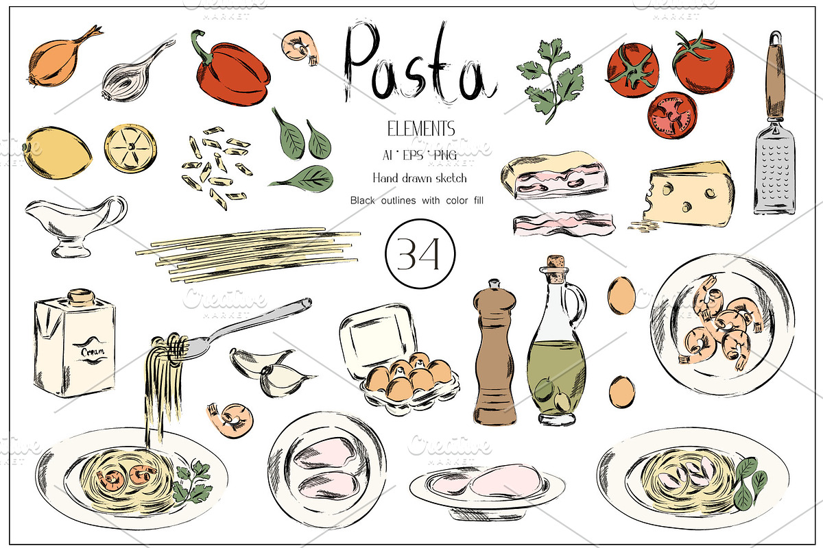 Italian Cuisine Vector Collection, a Graphic by MayaNavits (Photo 9 of 16)