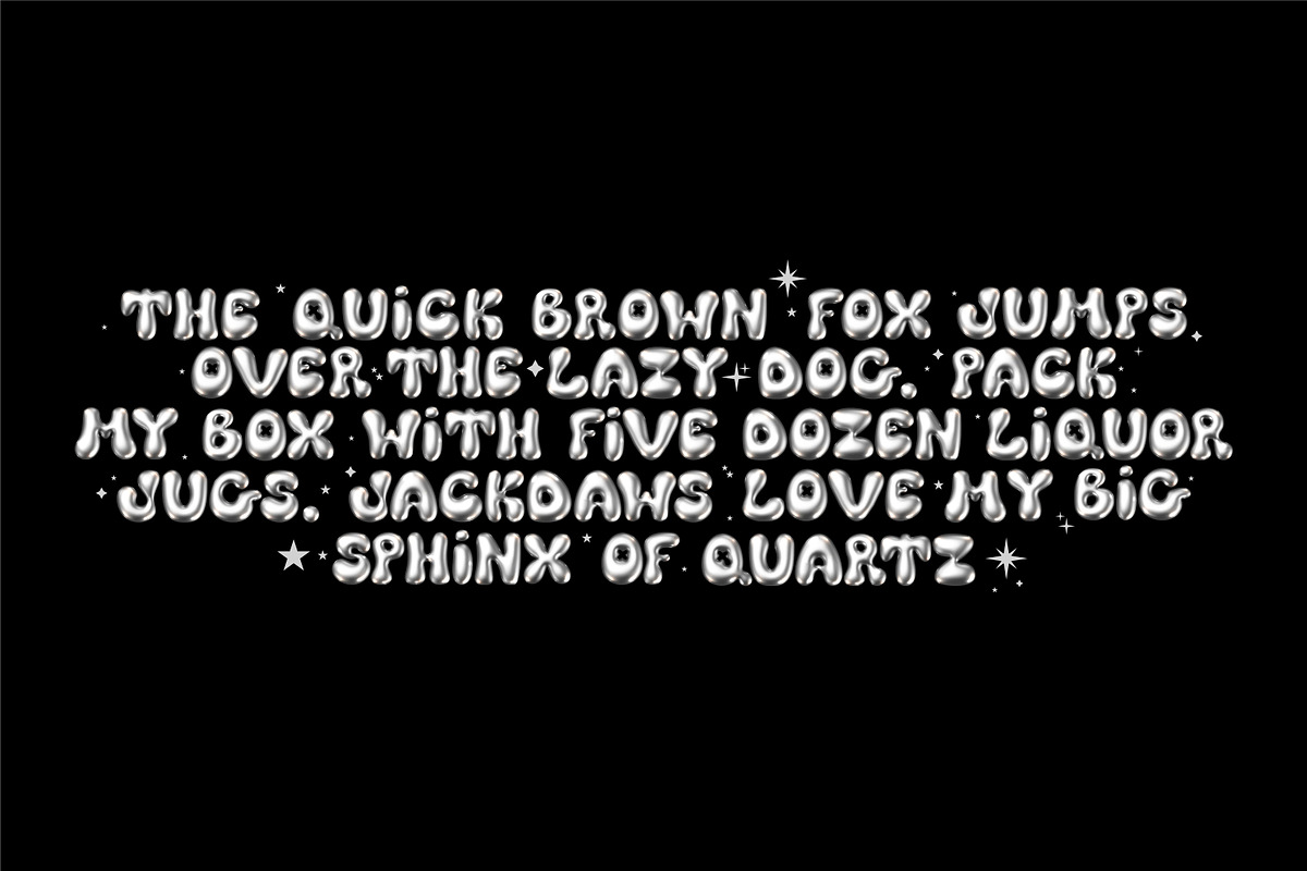 BUBBLE SILVER 3D FONT, a Handwritten Font by BonkiStudio (Photo 4 of 4)