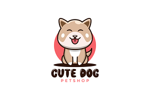 Cute Dog Petshop Logo Design Vector, a Branding & Logo Template by majesticlogo