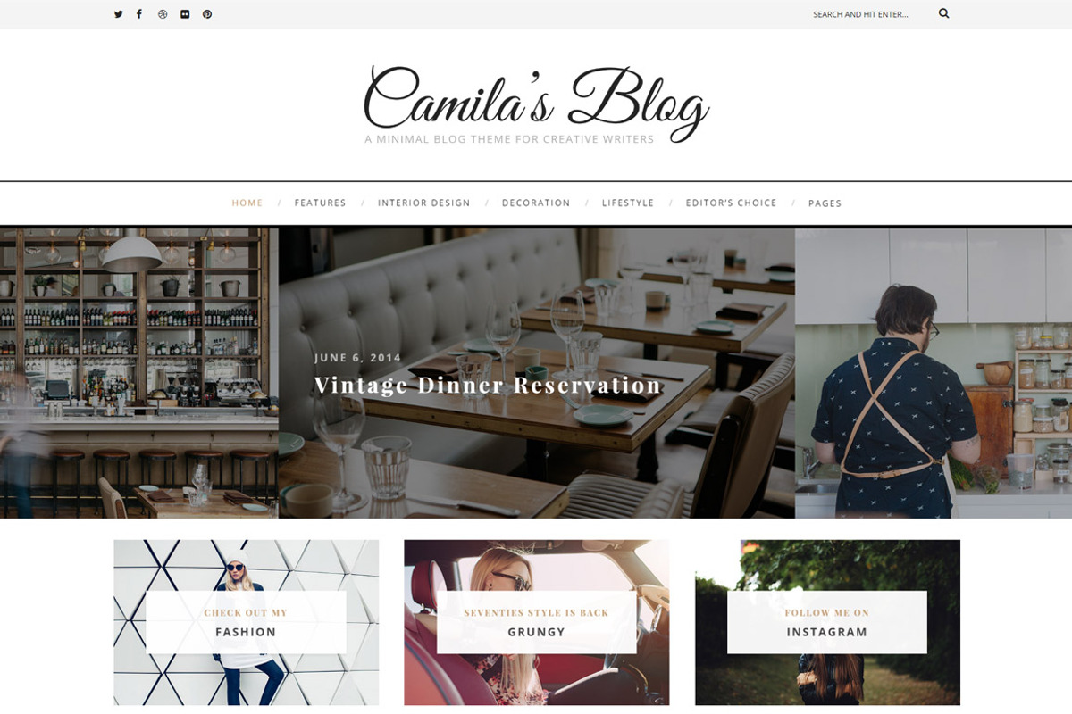 Camila - WordPress Blog Theme, a WordPress Template by PremiumCoding (Photo 1 of 6)