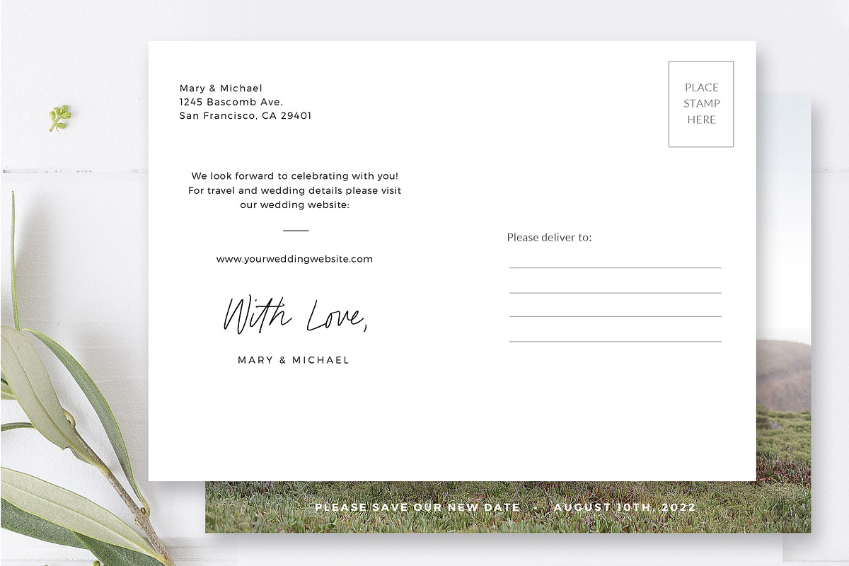 Save the Date Photo Card PSD, a Card Template by By Stephanie Design (Photo 2 of 5)