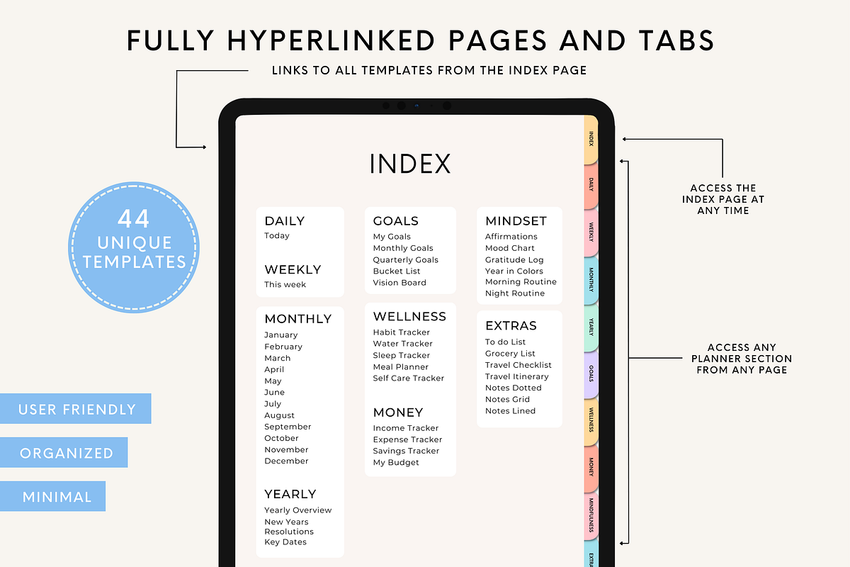 Rainbow Digital Planner for Goodnotes preview 2
