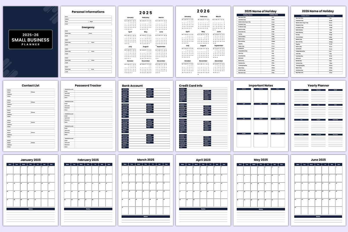 2025-26 Small Business Planner Canva, a Stationery Template by Mustafiz (Photo 2 of 6)
