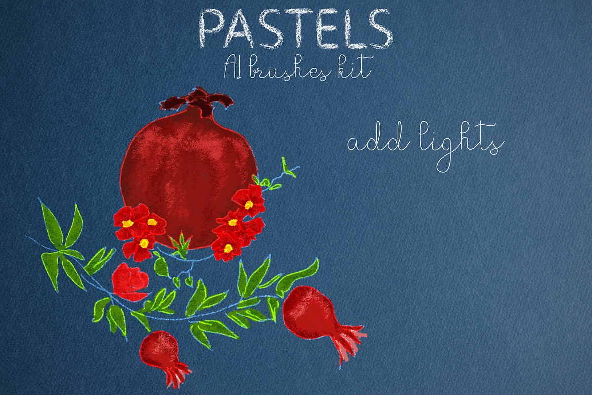 Pastel brushes kit for AI, a Brush Add-On by Leo Studio Design Lab (Photo 6 of 7)