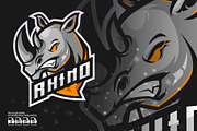 Rhino Mascot Esport Logo, a Branding & Logo Template by prps.std (Thumbnail 1 of 3)