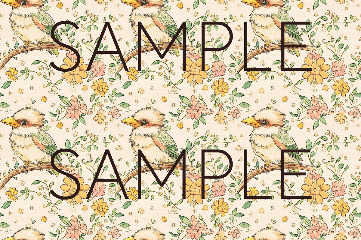 Australian Bird Seamless Pattern, a Pattern Graphic by Pawcasso's Portraits