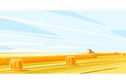 Harvesting fields of grain, a Food Illustration by Oceloti (Thumbnail 4 of 5)