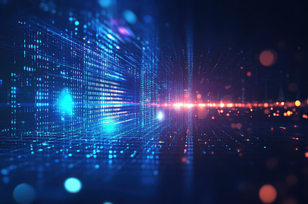 Digital Data Stream Abstract Blue Li, a Background Photo by Pixeness