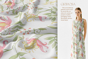 Gloriosa Seamless Patterns & Element