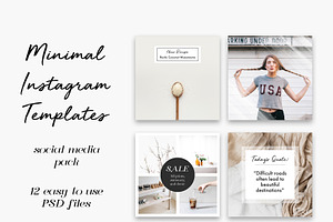 12 Minimal Instagram Templates