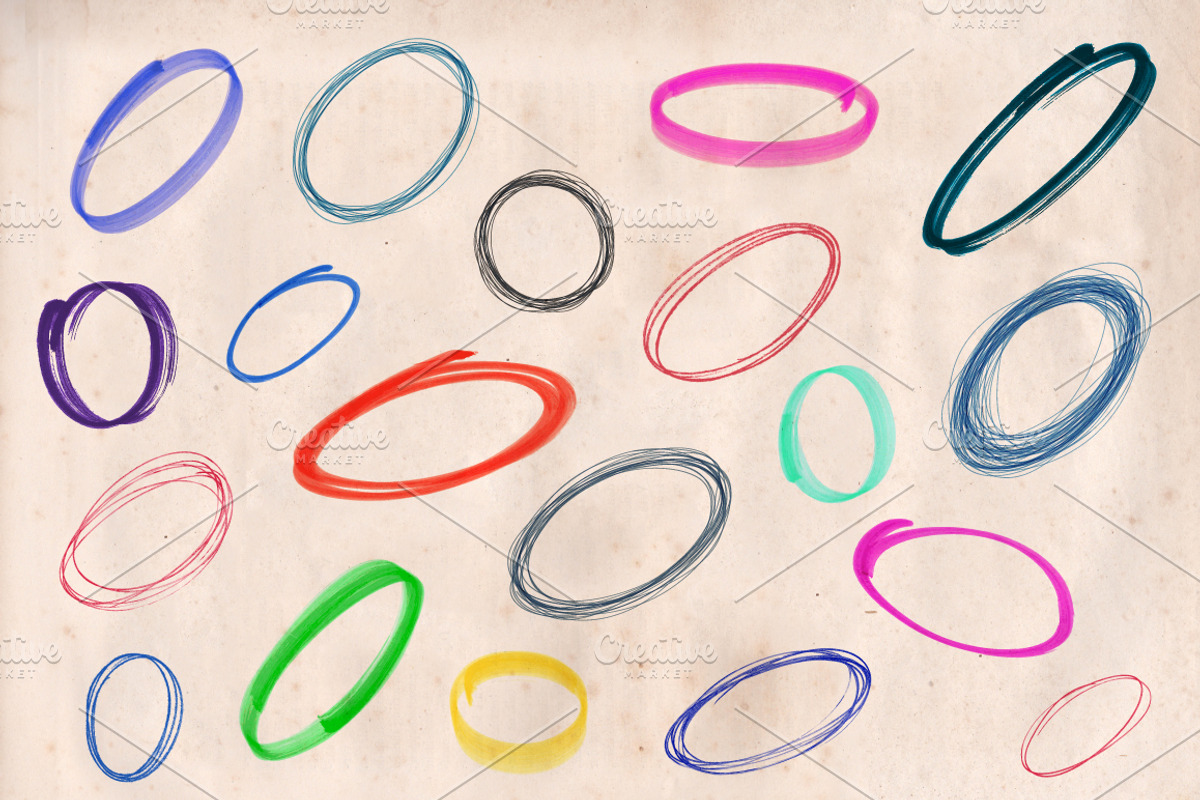 Hand Drawn Pen & Marker Circles, an Illustration by vekstok (Photo 1 of 2)