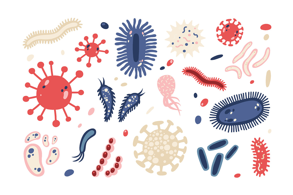 Microbes set and seamless, an Animal Illustration by Good Studio (Photo 4 of 14)