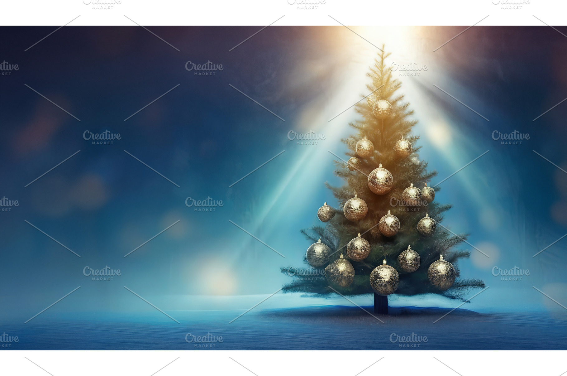A Christmas tree adorned with gold, a Holiday Photo by Igor Tichonow